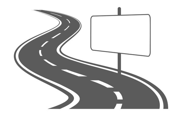 A symbol of the long road with the road sign.