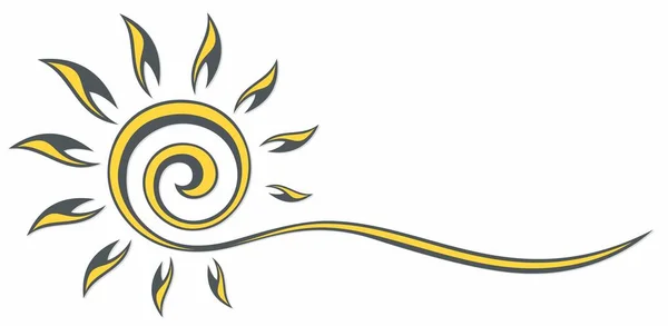 明るい夏の太陽のシンボル — ストックベクタ