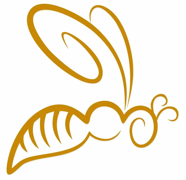 Символ Літаючої Стилізованої Бджоли — стоковий вектор