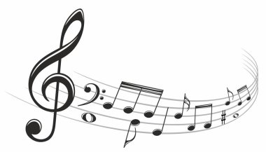 Müzik notaları ile biçimlendirilmiş sembol.