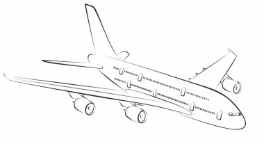 Büyük yolcu uçağı kroki.