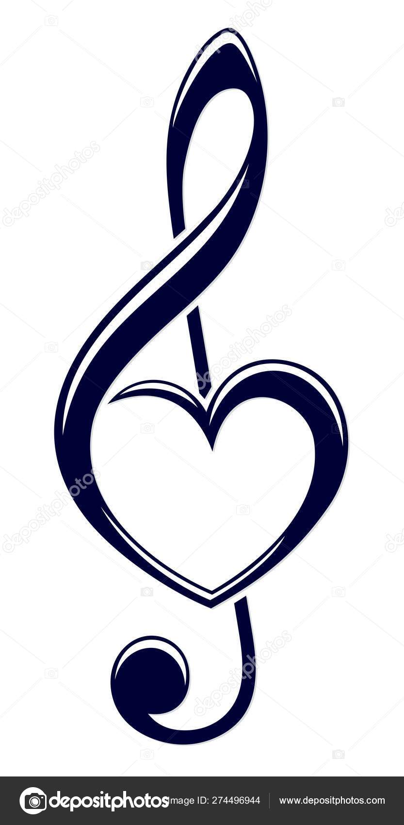 Vettoriale stockSimbolo Una Chiave Violino Con Cuore di ©Designer_an  #274496944, image size:833x1700