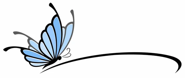 Ein Symbol Für Den Blau Stilisierten Schmetterling — Stockvektor