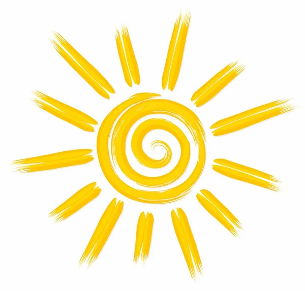 Símbolo Sol Verão Brilhante Com Raios — Vetor de Stock