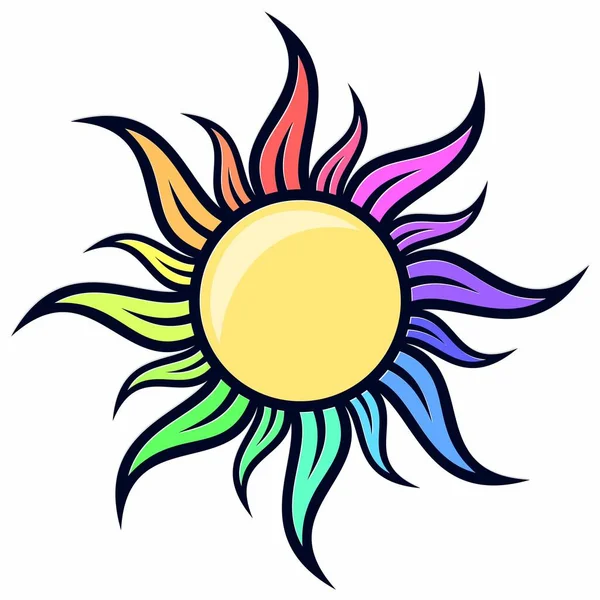 Symbol Color Sun — Stock Vector