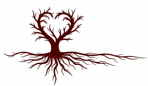 心の形の木のシンボル — ストックベクタ