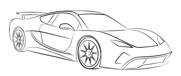Ескіз Спортивного Автомобіля — стоковий вектор