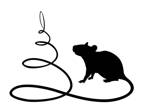 Symbol Des Neujahrsbaums Mit Ratte — Stockvektor