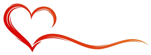 赤いハートを持つ様式化されたシンボル — ストックベクタ