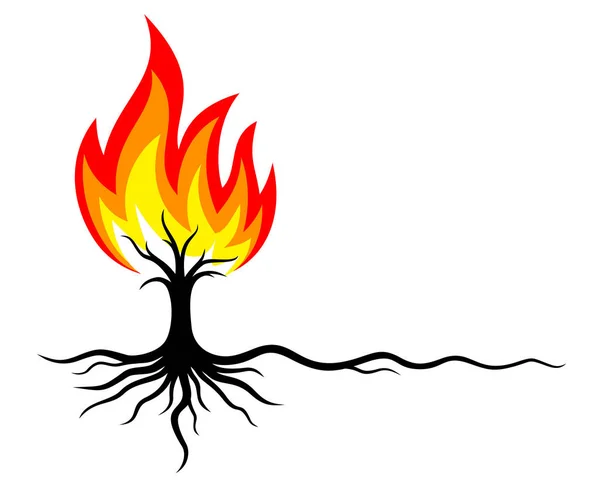 燃える森のシンボル — ストックベクタ