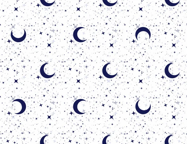 Nahtloser Hintergrund Mit Sternenhimmel Und Mond — Stockvektor
