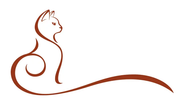 Símbolo Estilizado Gato Mascota — Vector de stock