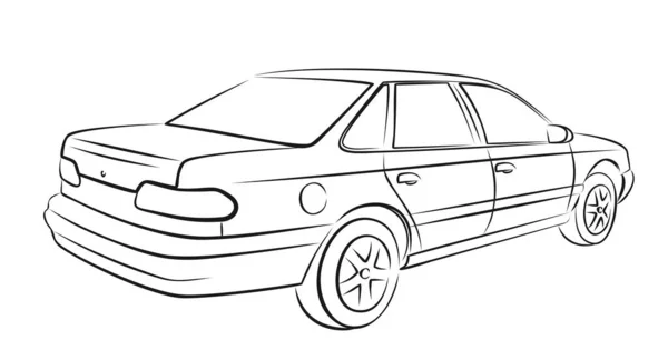 Eski Bir Arabanın Çizimi — Stok Vektör