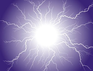 Gece gökyüzünde yıldırım çarpması.