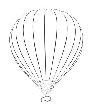 Büyük sıcak hava balonunun çizimi..