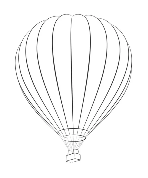 Szkic Wielkiego Balonu Ogrzane Powietrze — Wektor stockowy