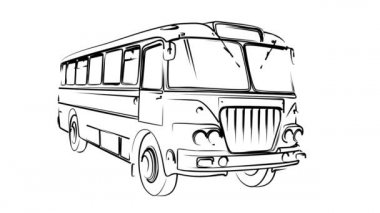 Büyük yolcu otobüsünün çizimi..