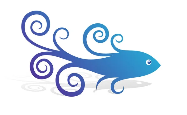 Symbol Blue Fish Patterns — Stock Vector