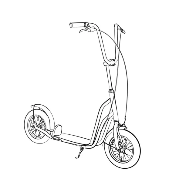 Croquis Scooter Électrique Moderne — Image vectorielle