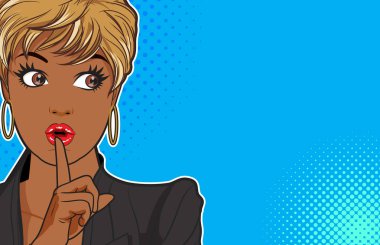 siyah kadın tutmak bir sessizlik ve boş yer