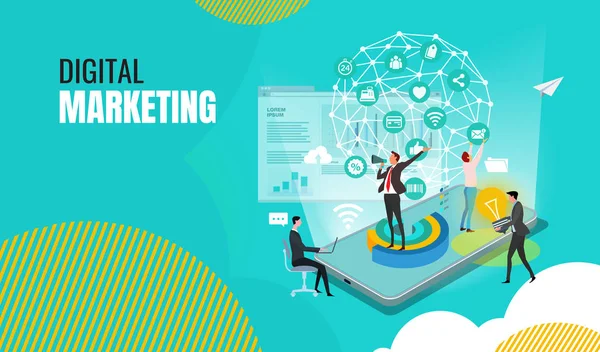 Marketing digital empresarial — Vetor de Stock