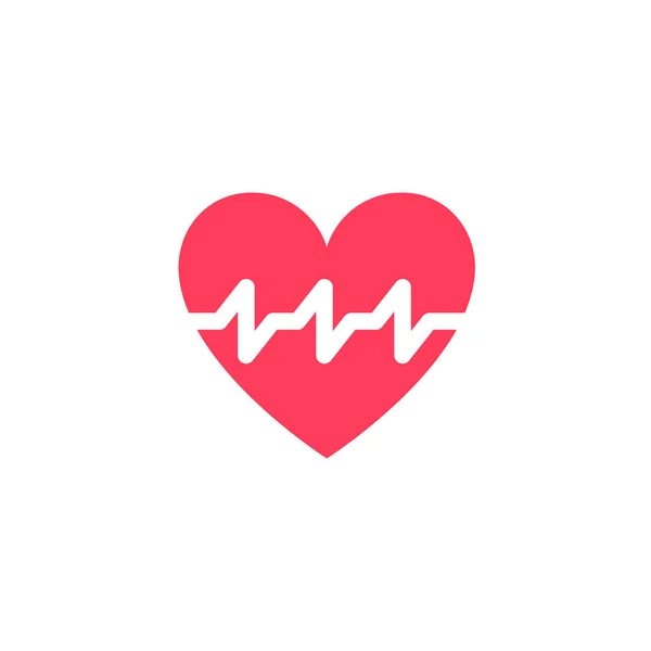 Herz-Kardiogramm flaches Symbol — Stockvektor