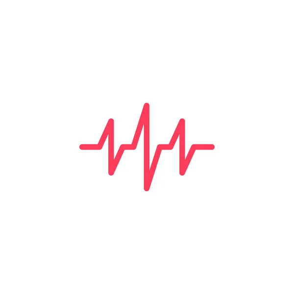 Cardiograma esquema plano icono — Vector de stock