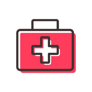 ilk yardım seti düz anahat simgesini