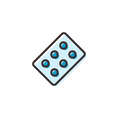 hapları blister düz anahat simgesini