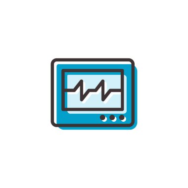 kardiyogram monitör düz anahat simgesini