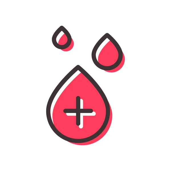 Transfusion sanguine contour plat icône — Image vectorielle