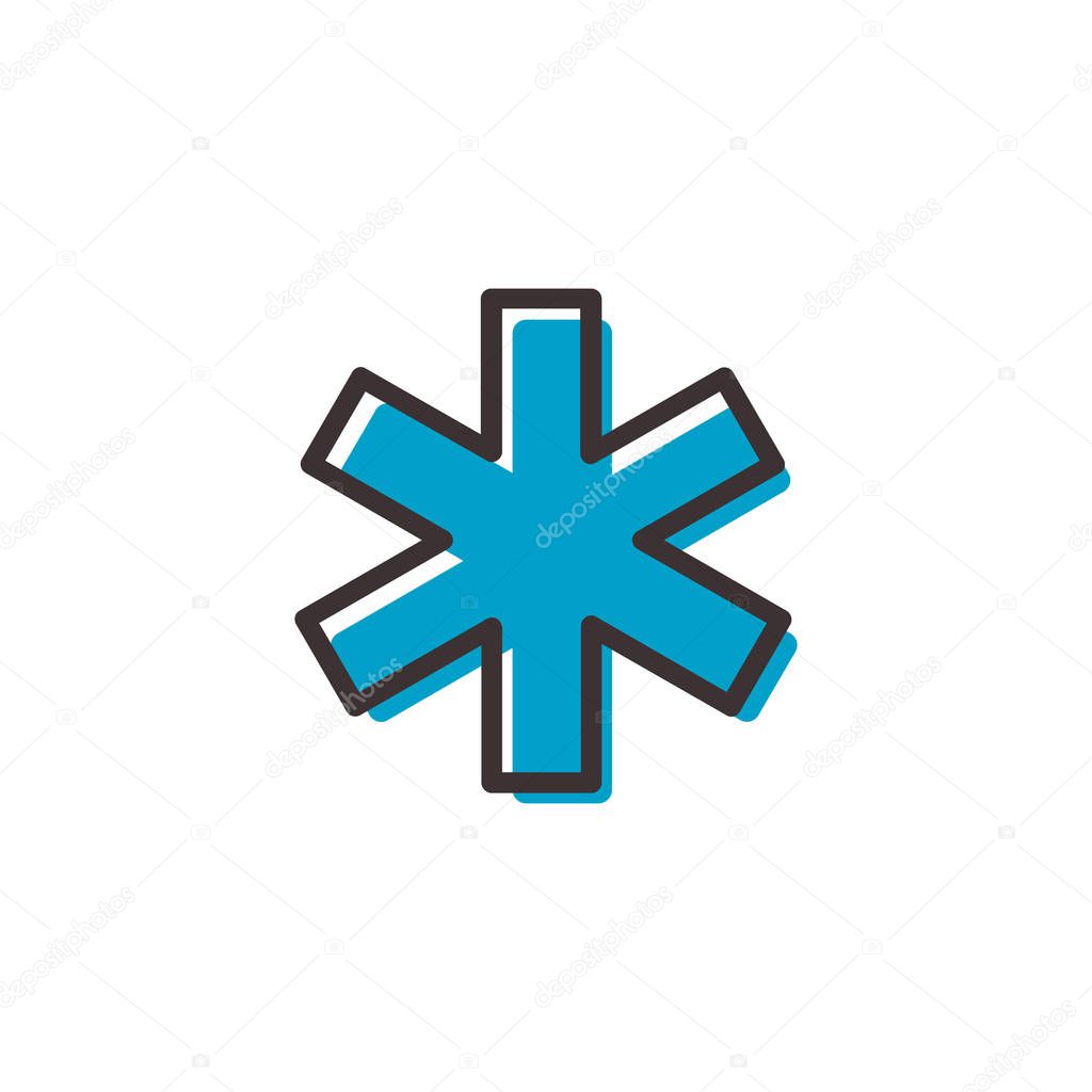 Hospital ems flat outline icon on transparent background
