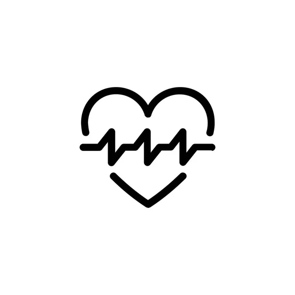 Cardiograma cardiaco icono del esquema — Vector de stock