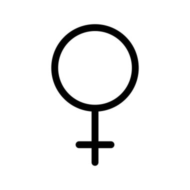 cinsiyeti kadın düz anahat simgesini
