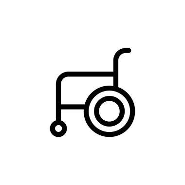 Tekerlekli sandalye vektör anahat simgesini