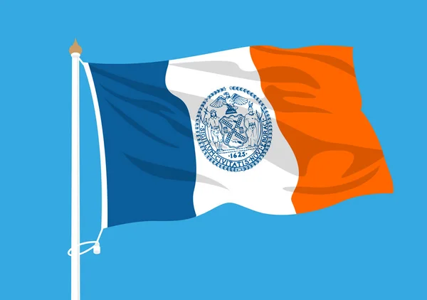 Drapeau New York Agitant — Image vectorielle