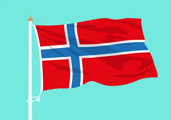 Norway National Flag Waving — Stock Vector