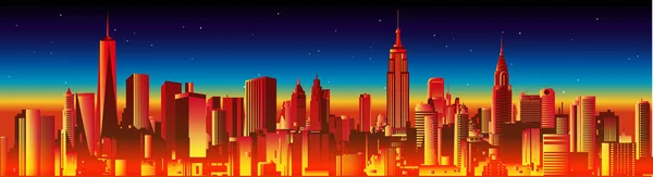 Skyline Von New York City — Stockvektor