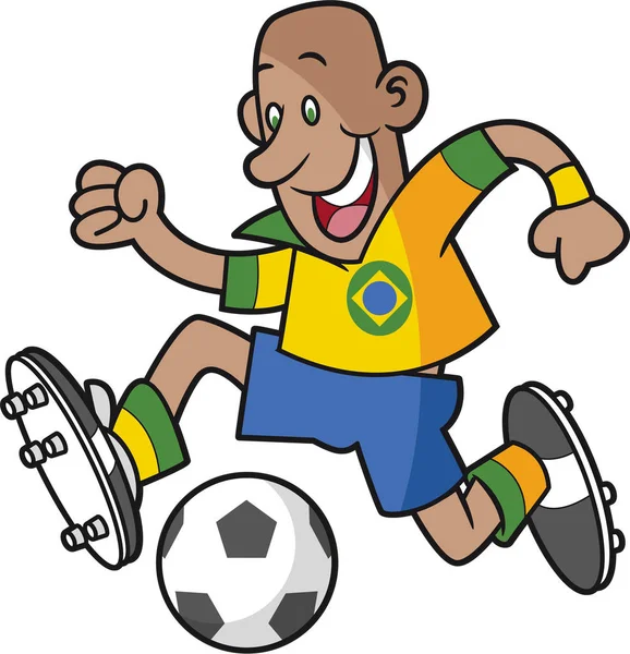 Cartoon Soccer Player Action — Stock Vector