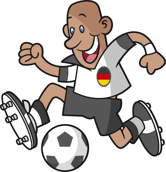 Cartoon Soccer Spelare Aktion — Stock vektor