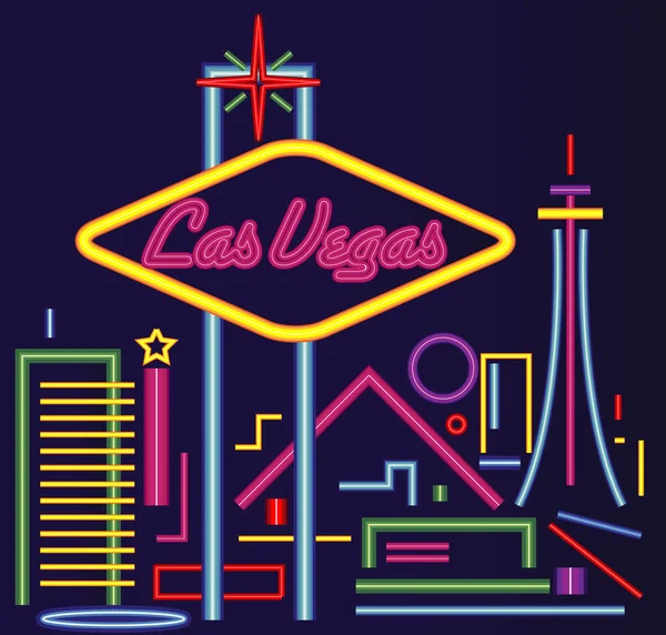 Las Vegas Neon Signs — Stock Vector