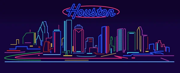 Houston Texas Nacht Skyline — Stockvektor