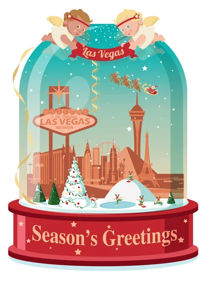 Las Vegas Weihnachten Schneeball — Stockvektor