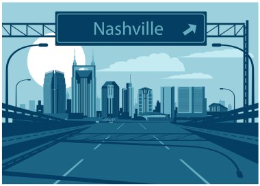 Nashville Rennesse vector skyline clipart