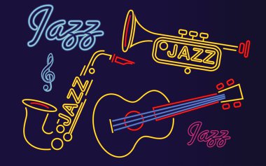 Caz enstrümanları neon işaret