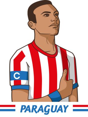 Paraguay Soccer team captain clipart