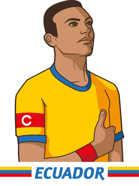 Ecuador Soccer Team Captain — Stock Vector