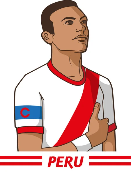 Peru Fotboll Lagkapten — Stock vektor