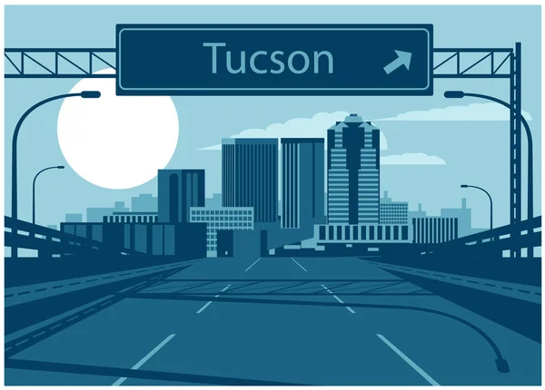 Tucson Arizona Horizonte Ciudad — Vector de stock