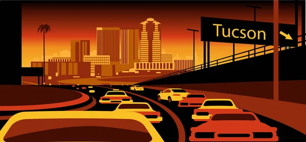 Tucson Arizona Skyline Cidade —  Vetores de Stock